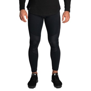 MĘSKIE LEGGINSY SPORTOWE TRENINGOWE CZARNE STRIX S