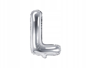 Balon Foliowy Literka L Litera Srebrna 35 cm