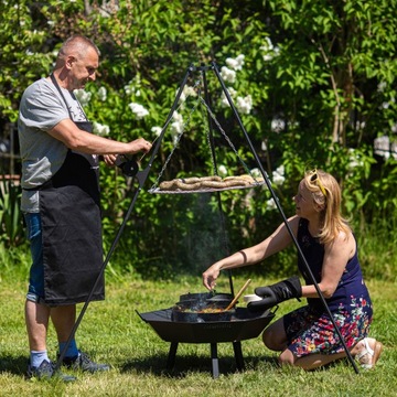 Фокусный штатив 180 см с катушкой и садовым грилем для костра.