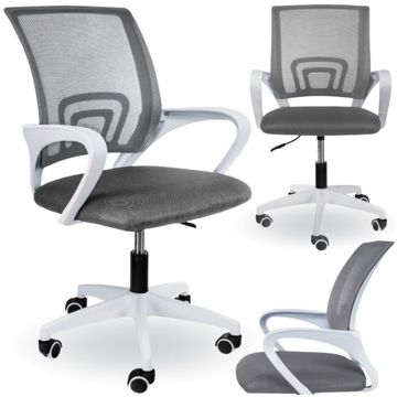 FOTEL OBROTOWY BIUROWY ERGONOMICZNY GAMINGOWY KRZESŁO DO BIURKA SZARE