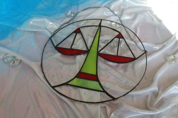 Витраж Зодиак Весы Тиффани, Знак Зодиака Весы, зодиак для подвешивания