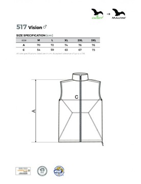 Softshell kamizelka męska 2XL Vision