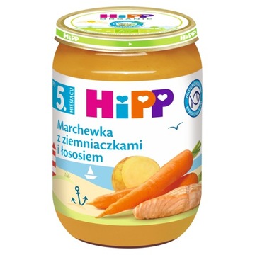 HiPP Marchewka z ziemniaczkami i łososiem, 190g