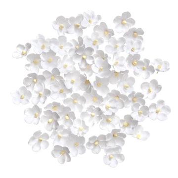 KWIATY PAPIEROWE DEKORACYJNE KWIATUSZKI BIAŁE 2cm 60 SZTUK DpCraft