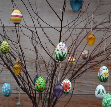 OZDOBA ŚWIĄTECZNA JAJKO BRĄZ DEKORACJA WIELKANOC