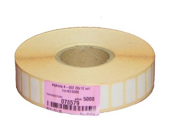 ETYKIETY TERMICZNE SAMOPRZYLEPNE 20x10mm 5000szt