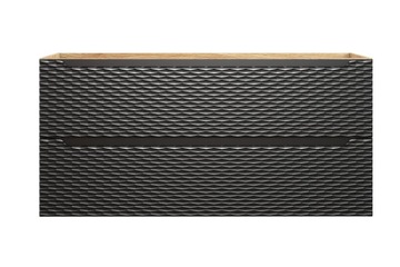 Шкафчик подвесной для ванной комнаты под умывальник Presto I, 120 см, дуб черный, фасад МДФ