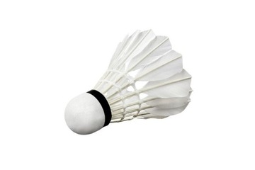 NILS Набор из 6 однотонных белых воланов для бадминтона с перьями