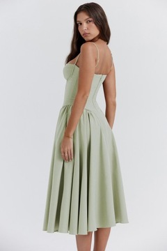 Nowa francuska sukienka na szelkach w stylu retro dla kobiet, M