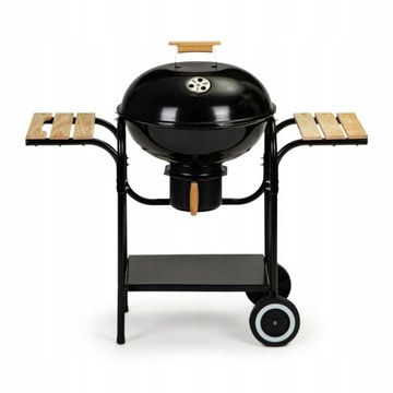 Grill Ogrodowy Węglowy BBQ Gril Okrągły POKRYWA POPIELNIK PÓŁKA CYRKULATOR