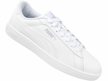 PUMA SMASH 3.0 JR 392031 02 BUTY DAMSKIE TRAMPKI TENISÓWKI BIAŁE SKÓRZANE