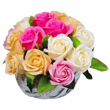 Букет из мыла цветы розы 19 шт цветочная коробка ПОДАРОК ​​ПОДАРОК ​​НА РАЗНЫЕ СЛУЧАИ