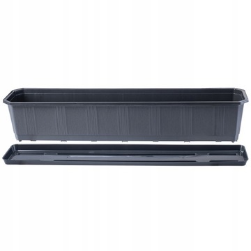 БАЛКОННЫЙ ЯЩИК, ЦВЕТОЧНЫЙ ВАЗ, РУЧКИ, ПОДСТАВКА, 80 см