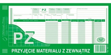 PZ PRZYJĘCIE MATERIAŁU Z ZEWNĄTRZ 1/3 A3 TYP 362-2