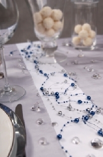 Жемчужная гирлянда на елку 6,5 м - серебро