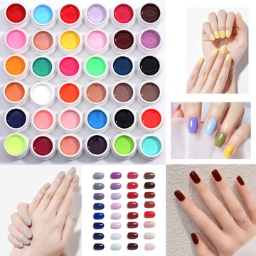 ZESTAW ŻELOWY DO MANICURE 36szt Żele do paznokci