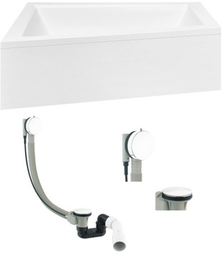 Wanna lewa BESCO INTIMA DUO 180X125+OB+BIAŁY SYF