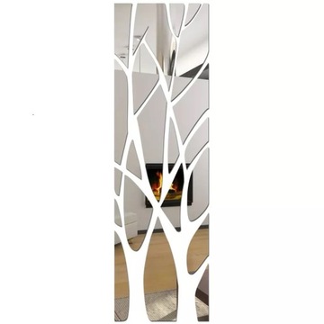 NAKLEJKA NA ŚCIANĘ PLASTIKOWA 137X37cm LUSTERKO DEKORACYJNE DRZEWO AKRYLOWE