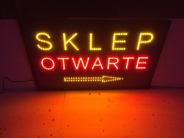 РЕКЛАМНАЯ СВЕТОДИОДНАЯ НЕОНОВАЯ ВЫВЕСКА LED МАГАЗИН ОТКРЫТ 80х50 см