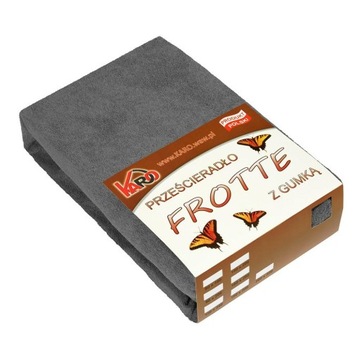 Prześcieradło frotte z gumką 200x200 antracytowe KARO