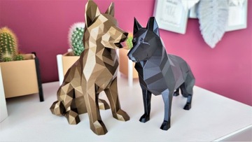 LOW POLY геометрическая фигурка немецкой овчарки