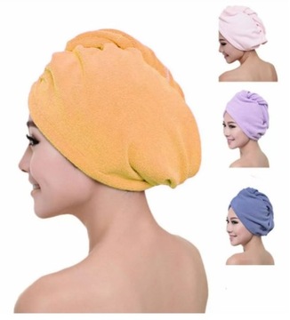 RĘCZNIK NA GŁOWĘ Z MIKROFIBRY TURBAN DO WŁOSÓW NA PLAŻĘ BASEN