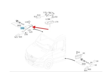 LAMPKA OBRYSOWA GÓRNA LEWA PRZÓD MERCEDES SPRINTER W906 OE A9068200556