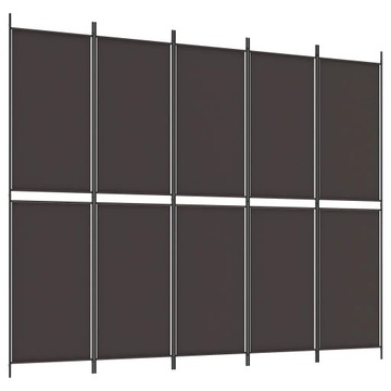 PARAWAN POKOJOWY DEKORACYJNY ŚCIANKA KOTARA 5-PANELOWY 250x200 cm BRĄZOWY