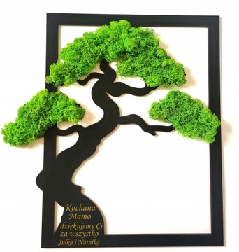КАРТИНА ДЕРЕВО СЧАСТЬЯ, мох БОНСАЙ в подарок на день матери