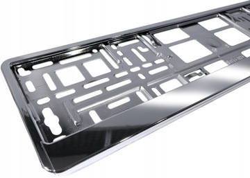 CHROMOWANA RAMKA REJESTRACYJNA POD TABLICE REJESTRACYJNA CHROM METALIK PL