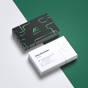 Визитки позолоченные, зеленая фольга, 500 шт + дизайн