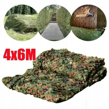САДОВАЯ КАМУФЛЯЖНАЯ СЕТЬ 4Х6М ВОЕННАЯ