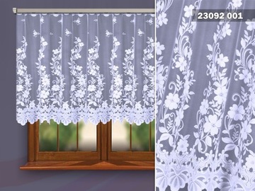 ЖАККАРДОВАЯ ШТОРА 23092/120 БЕЛАЯ С УЗОРОМ ПО ВСЕЙ ВСЕЙ СТЕПЕНИ