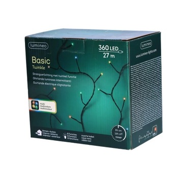 Lampki 360 led z programatorem ciepły biały 27m