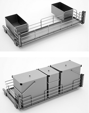 komplet koszy cargo szafka zlew śmieci 1200mm