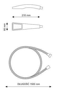 ZESTAW PRYSZNICOWY DO ŁAZIENKI NATRYSKOWY CZARNY SŁUCHAWKA WĄŻ UCHWYT HAO
