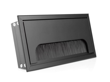 Przepust kabla do biurka aluminiowy czarna przelotka do kabli 160x80mm ATM