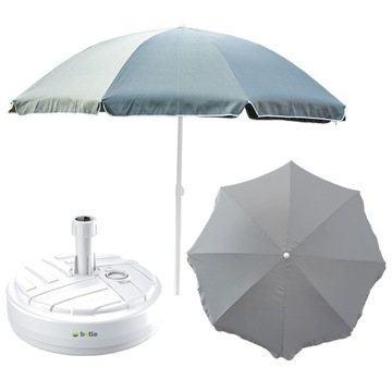 Parasol ogrodowy 240cm z podstawą okrągły zestaw