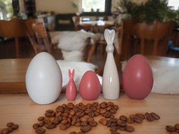 Пасхальная статуэтка Яйцо Керамическое украшение 11х15 см, черный матовый