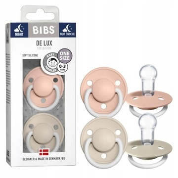 BIBS DE LUX SMOCZEK USPOKAJAJĄCY 0-36 SILIKON 2PAK