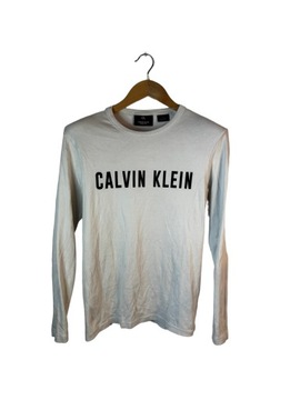 Koszulka z dł rękawem Calvin Klein biała z dużym logiem S
