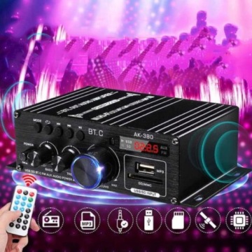 АВТОМОБИЛЬНЫЙ УСИЛИТЕЛЬ BLUETOOTH AK380 800 Вт+ ПУЛЬТ ДИСТАНЦИОННОГО УПРАВЛЕНИЯ