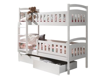 IGNAŚ Двухъярусная КРОВАТЬ 90x200 белая с 2 контейнерами