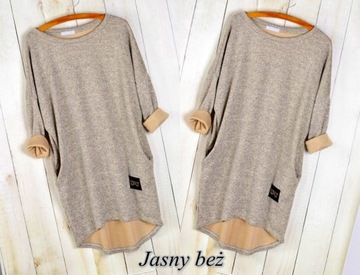 СВОБОДНОЕ ТЕПЛОЕ ПЛАТЬЕ-ТУНИКА OVERSIZE, ЦВЕТА W17