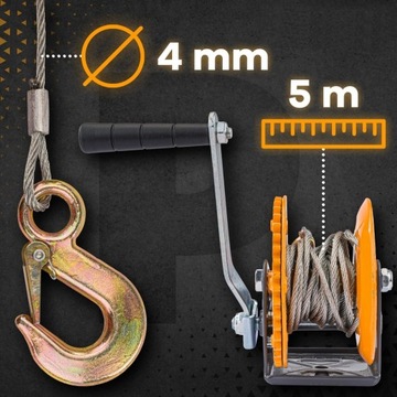 РУЧНАЯ ТРОСОВАЯ ЛЕБЕДКА КРЕНАТОЧНАЯ ЛЕБЕДКА 454КГ 5М