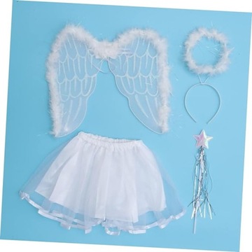 АНГЕЛ КОСТЮМ АНГЕЛА ИЗ 4-Х ЧАСТЕЙ ДЛЯ НАЦИОНАЛЬНОЙ СТРАНИЦЫ КРАСИВАЯ ЮБКА НА ПОДКЛАДКЕ