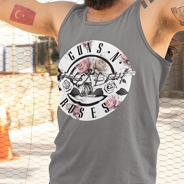 TANK TOP HORROR/ROCK GUNS N ROSES FLORAL