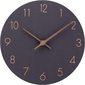 Kwarcowy zegar ścienny drewno czarny MDF 30cm