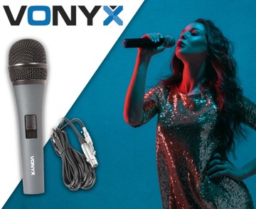 ДИНАМИЧЕСКИЙ МИКРОФОН Vonyx DM825 ВОКАЛ DJ + КАБЕЛЬ 5М