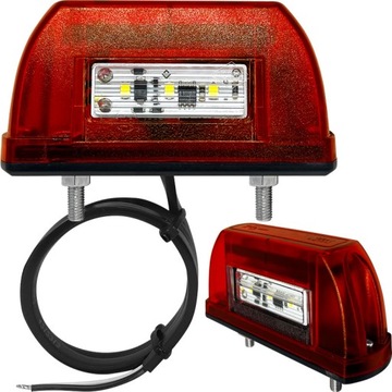 LAMPA OŚWIETLENIA TABLICY REJESTRACYJNEJ CZERWONA